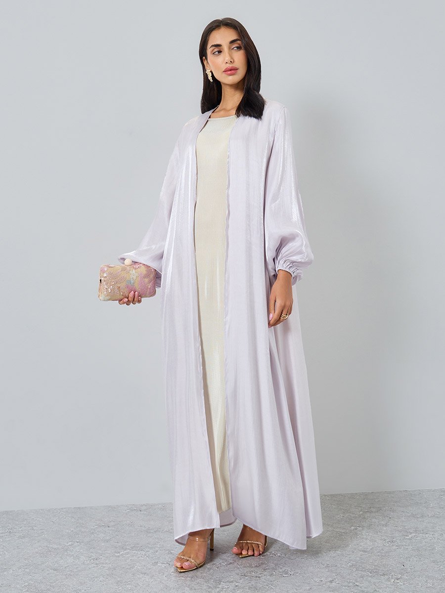 Shimmer Satin Volume Sleeve Abaya