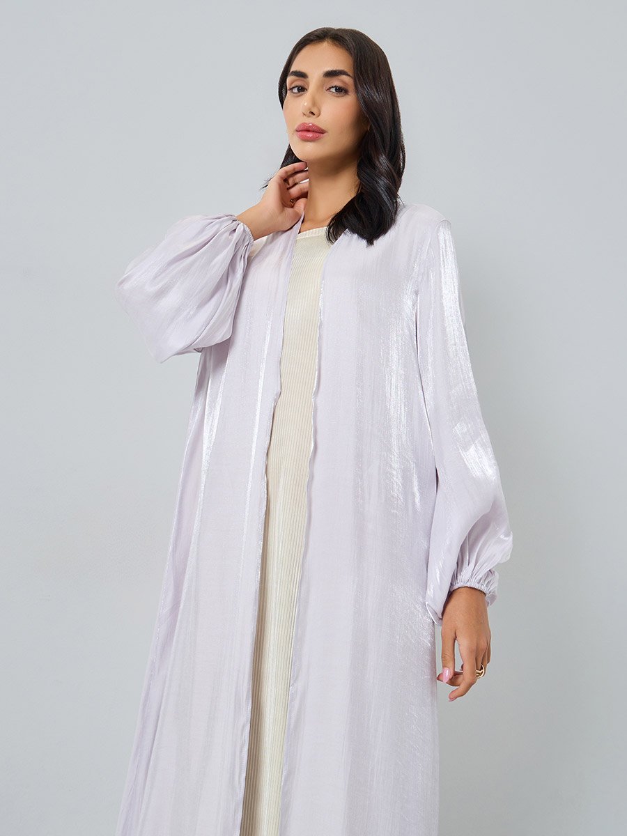 Shimmer Satin Volume Sleeve Abaya