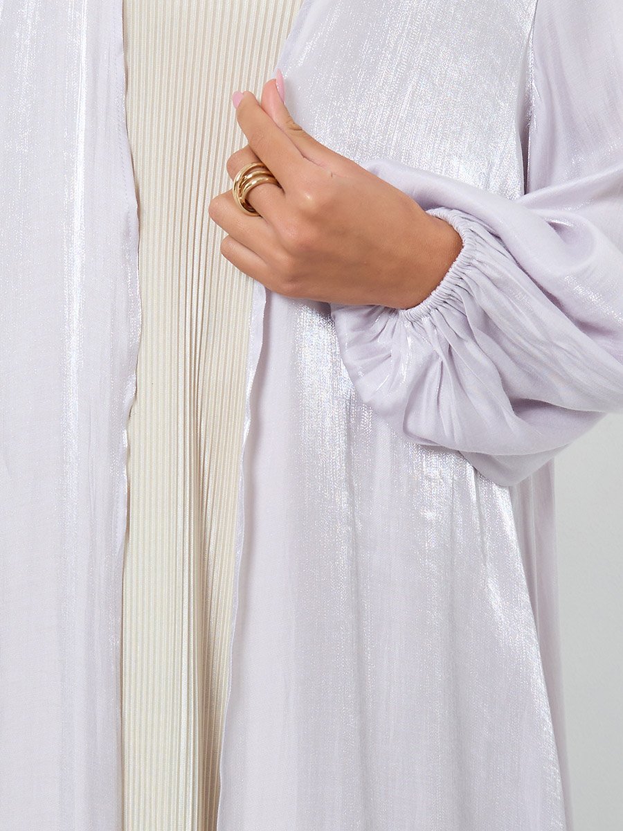 Shimmer Satin Volume Sleeve Abaya