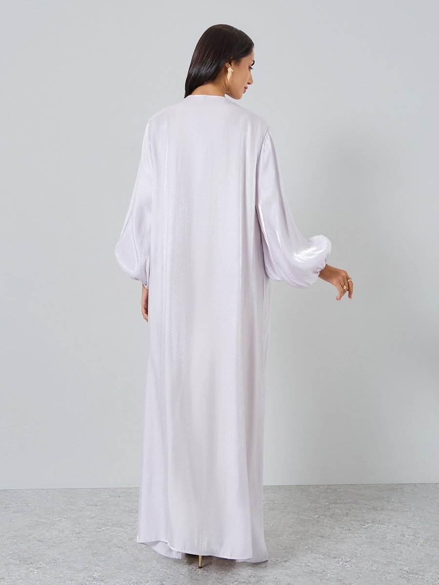 Shimmer Satin Volume Sleeve Abaya
