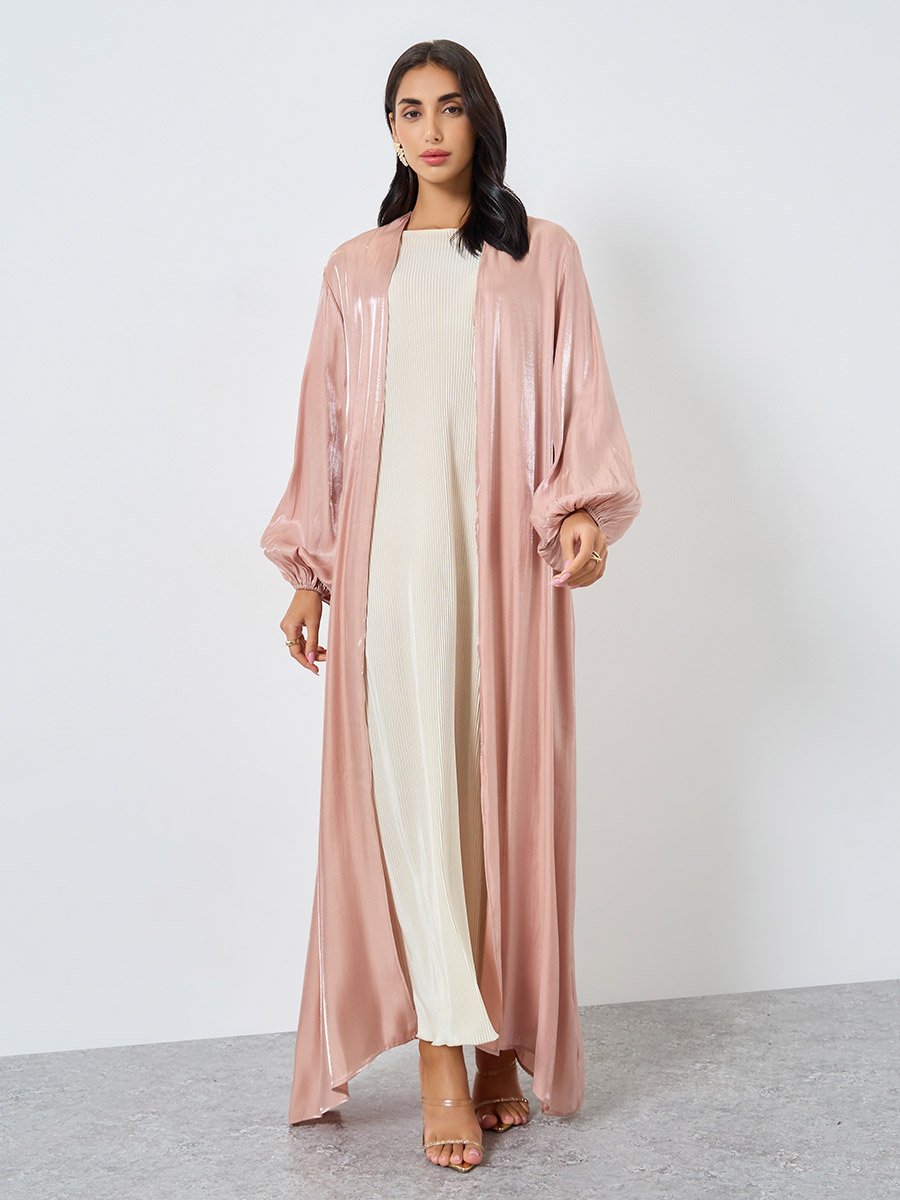 Shimmer Satin Volume Sleeve Abaya