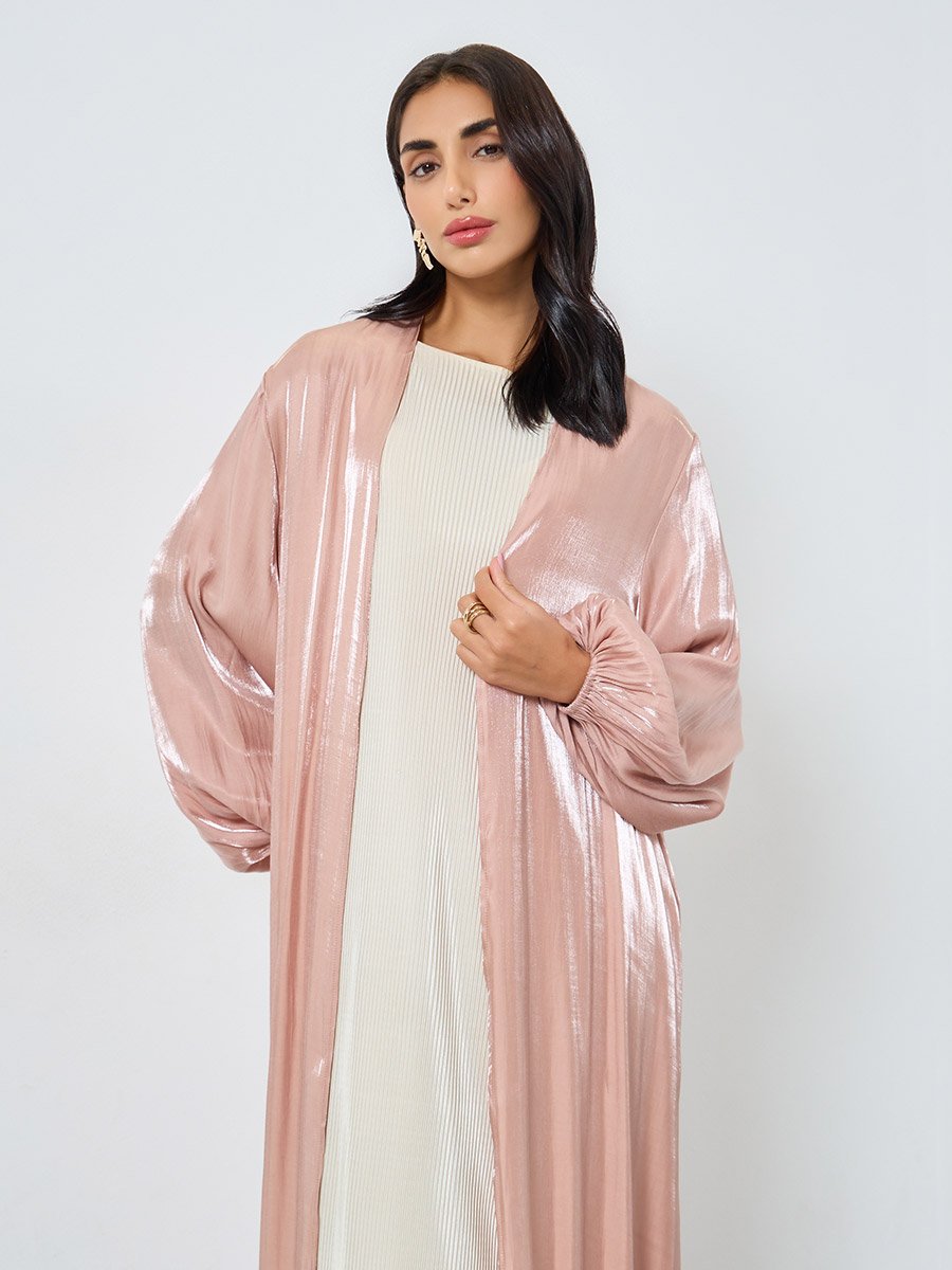 Shimmer Satin Volume Sleeve Abaya