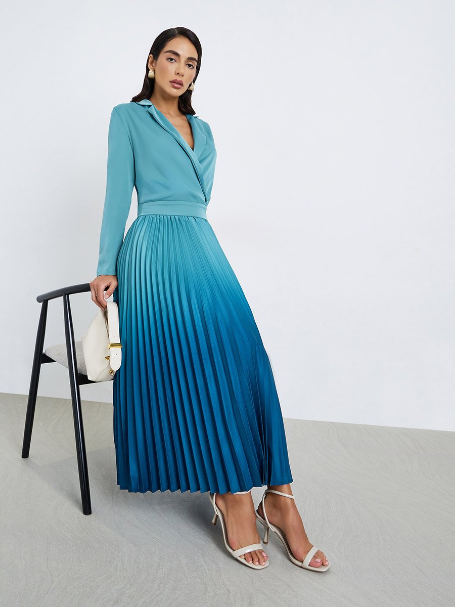 blue dress with gems Natalia Blue Ombre Strapless Maxi Dress - S Size - Women's Dresses