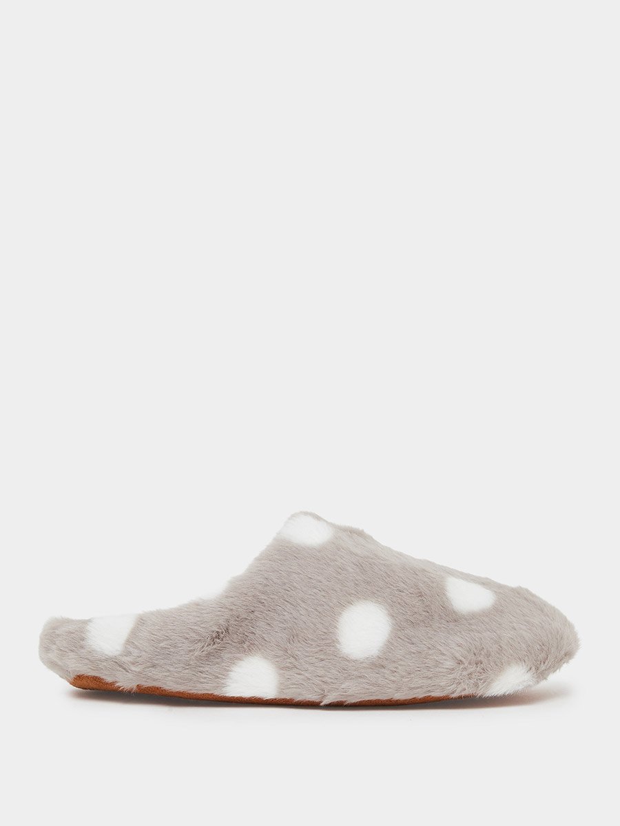 Polka Dot Plush Bedroom Slippers