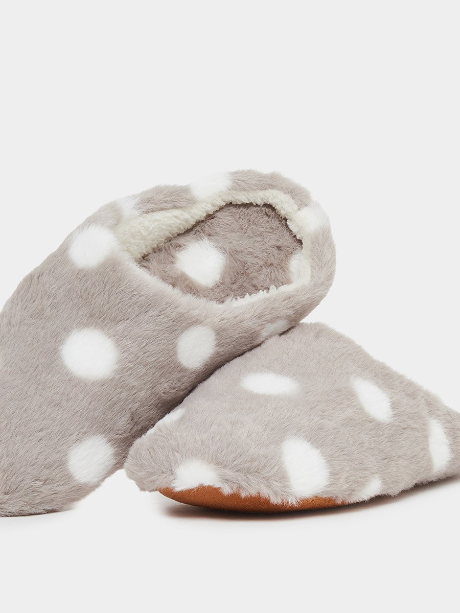 Polka Dot Plush Bedroom Slippers