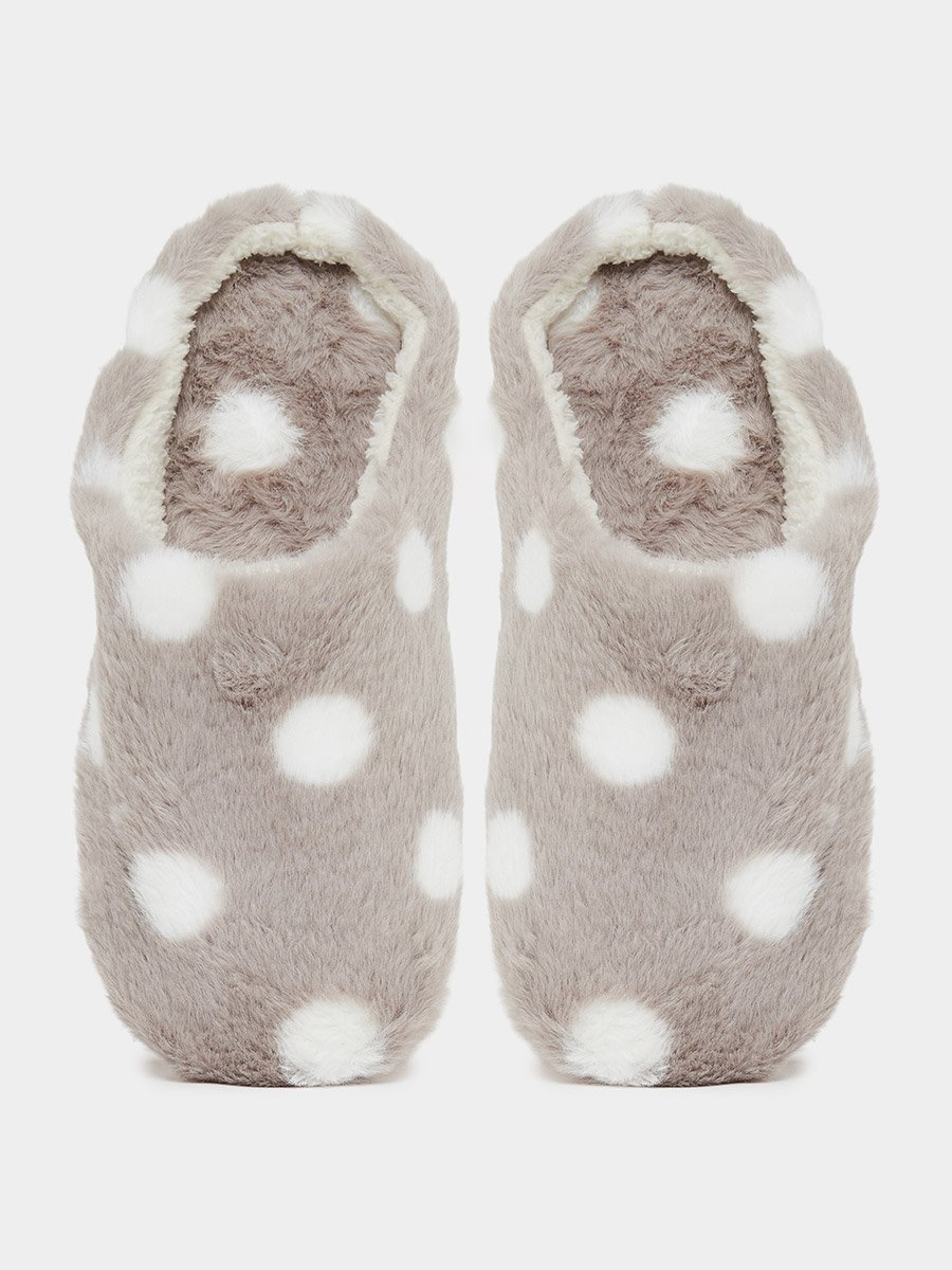 Polka Dot Plush Bedroom Slippers