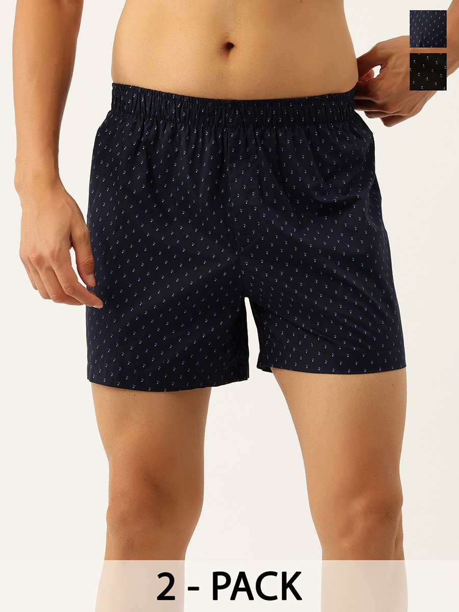 Pack of 2 - Men Printed Cotton Boxers