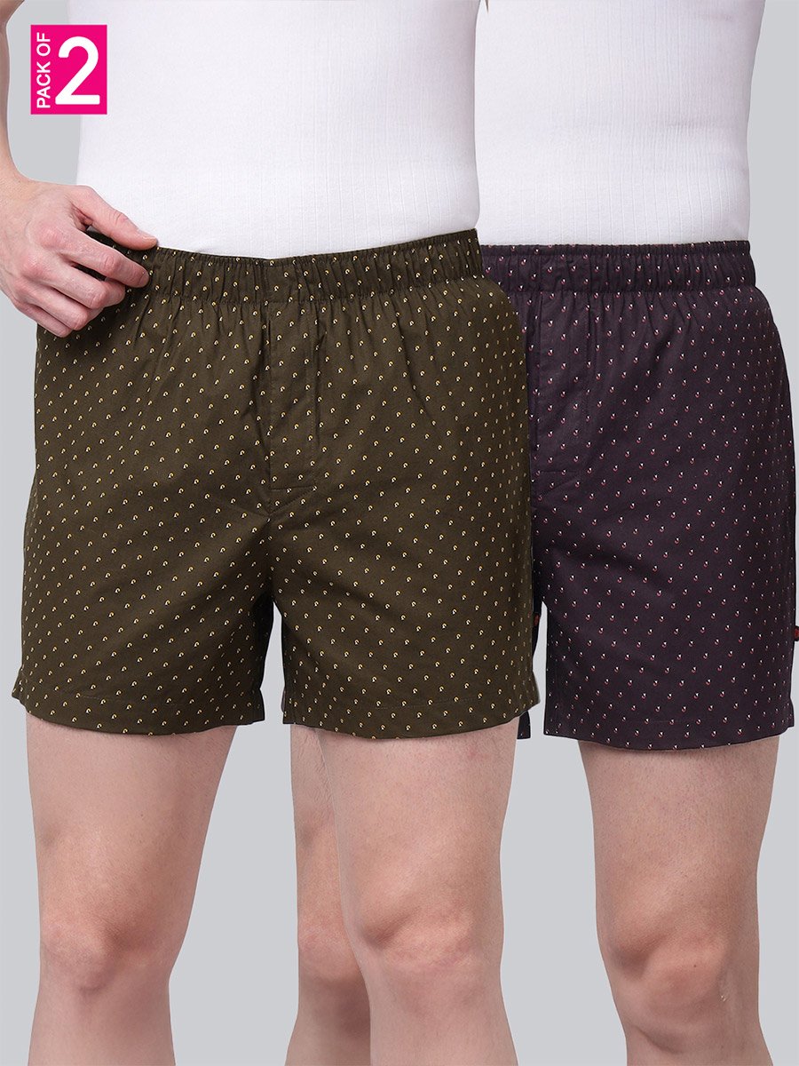 Pack of 2 - Men Printed Cotton Boxers