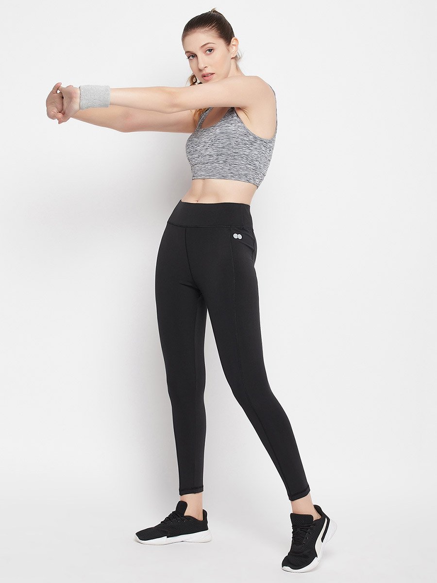 Black Active Tights with Side Pocket