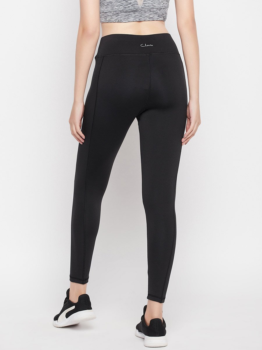 Black Active Tights with Side Pocket