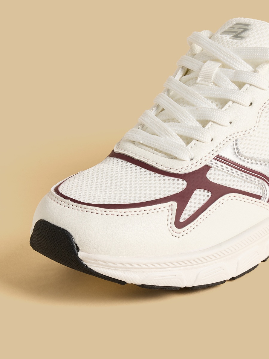Panelled Lace-Up Sports Shoes
