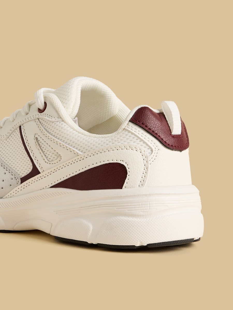 Panelled Lace-Up Sports Shoes