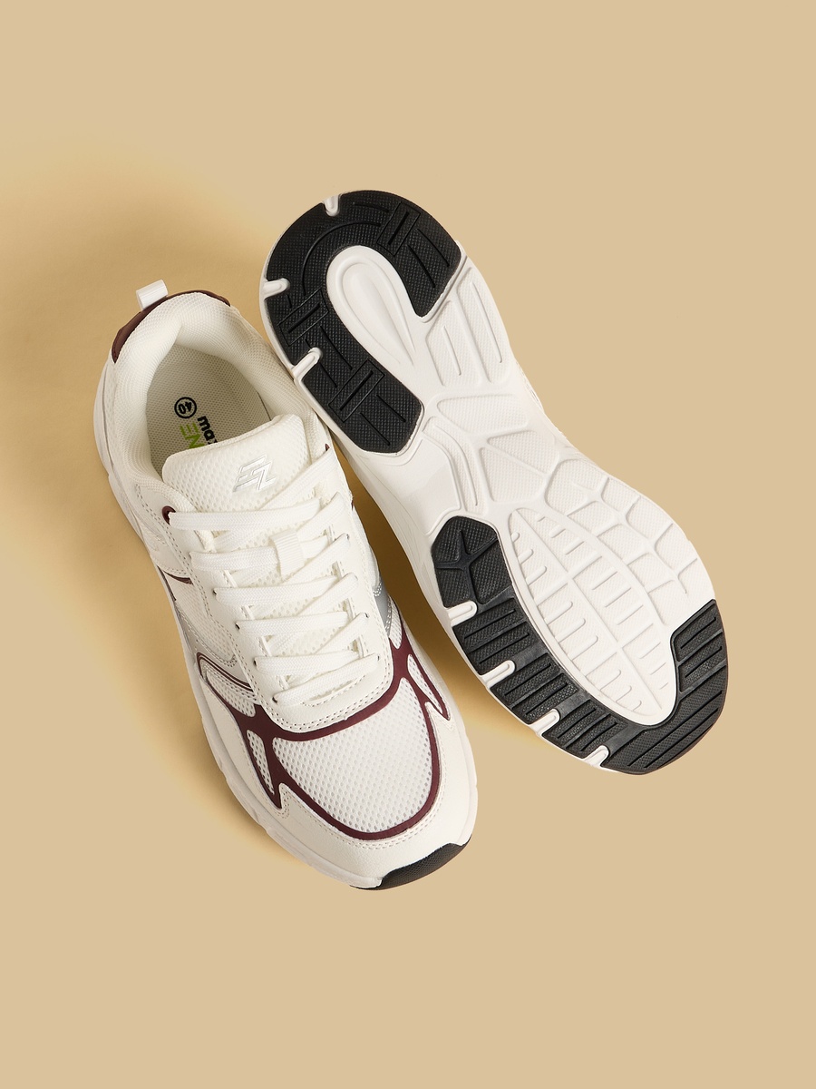 Panelled Lace-Up Sports Shoes