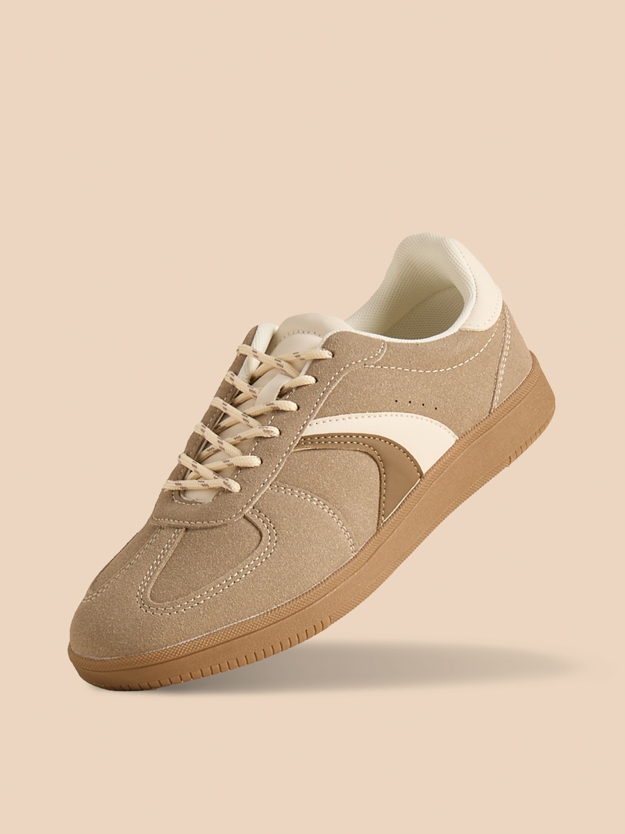 Panelled Lace-Up Sneakers