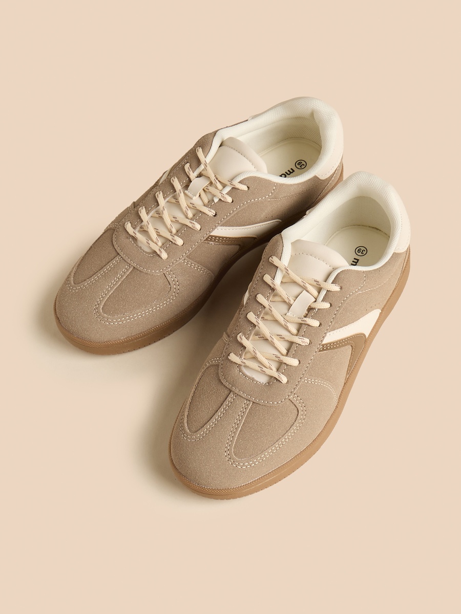 Panelled Lace-Up Sneakers