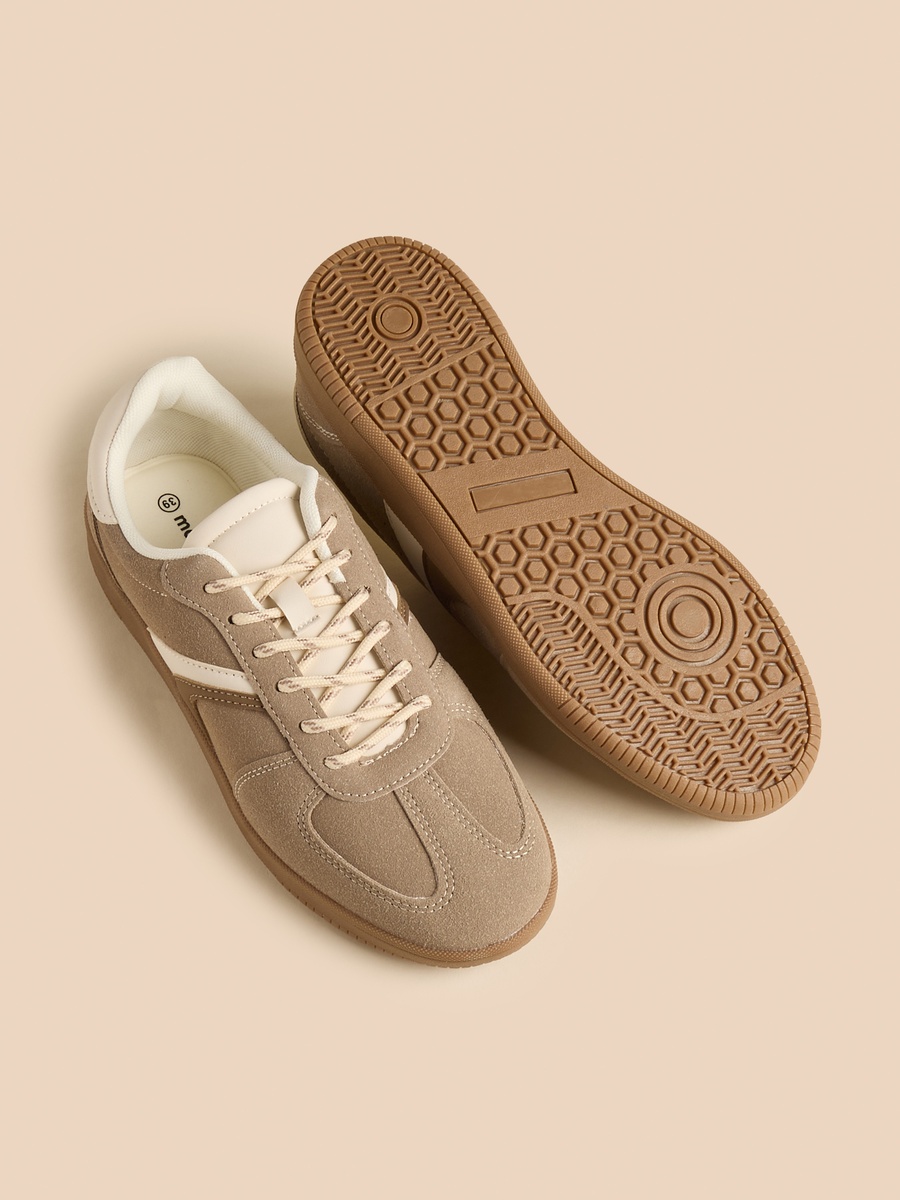 Panelled Lace-Up Sneakers
