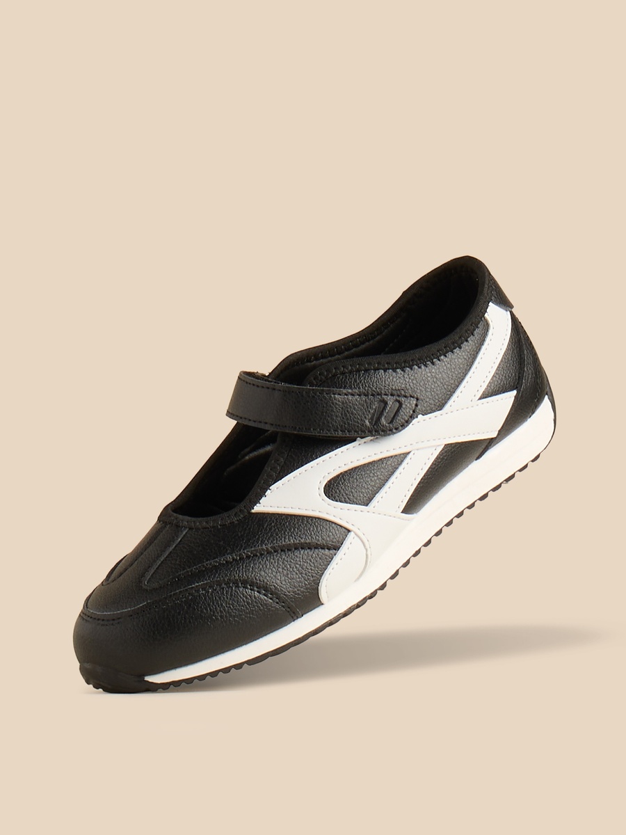 Colourblock Sneakers with Hook and Loop Closure