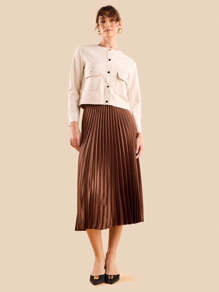 Pleated Skirt with Zip Closure