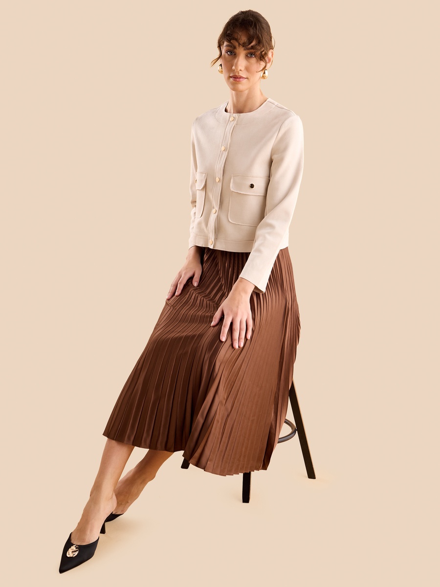 Pleated Skirt with Zip Closure
