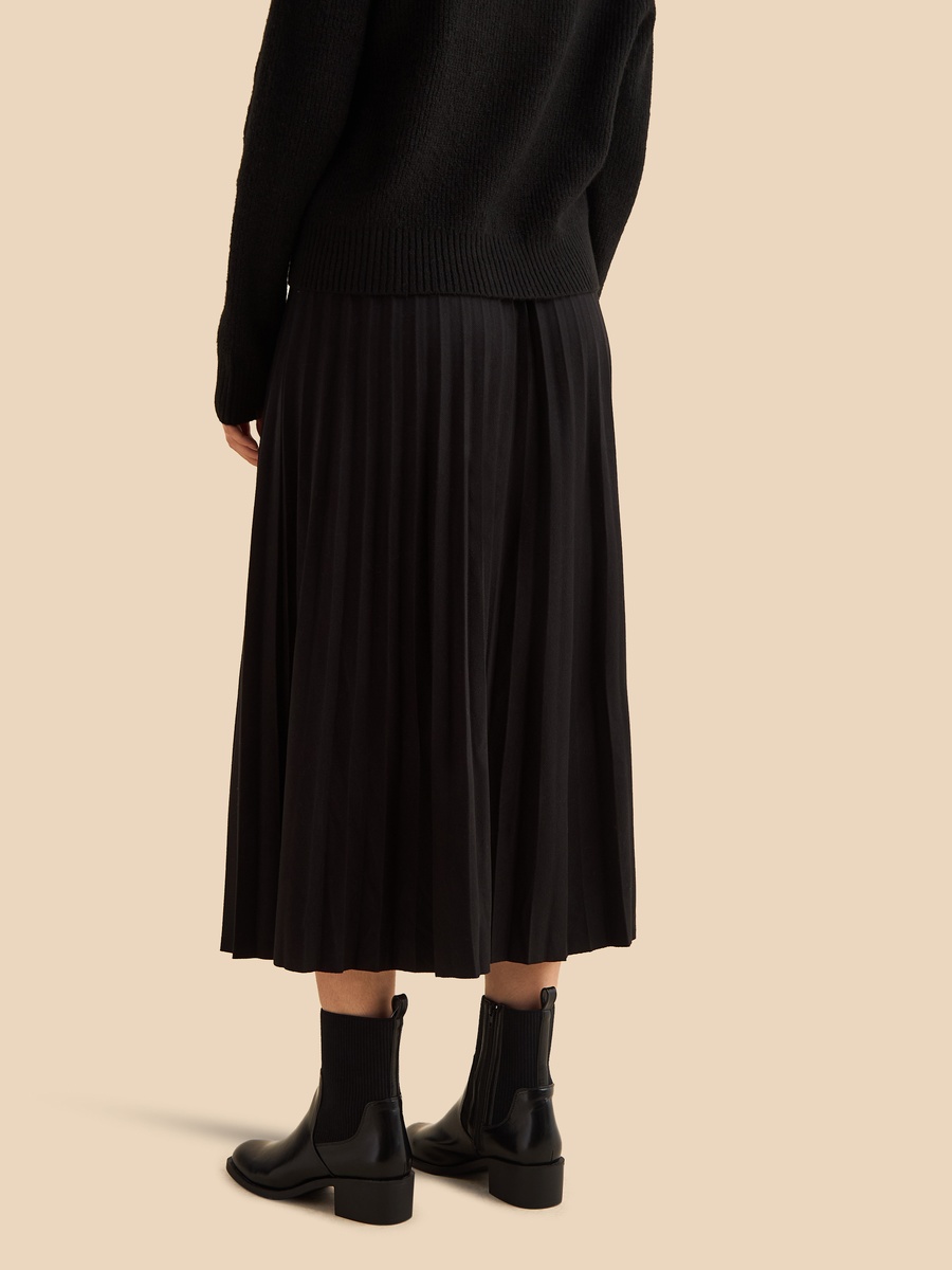 Pleated Suede Skirt