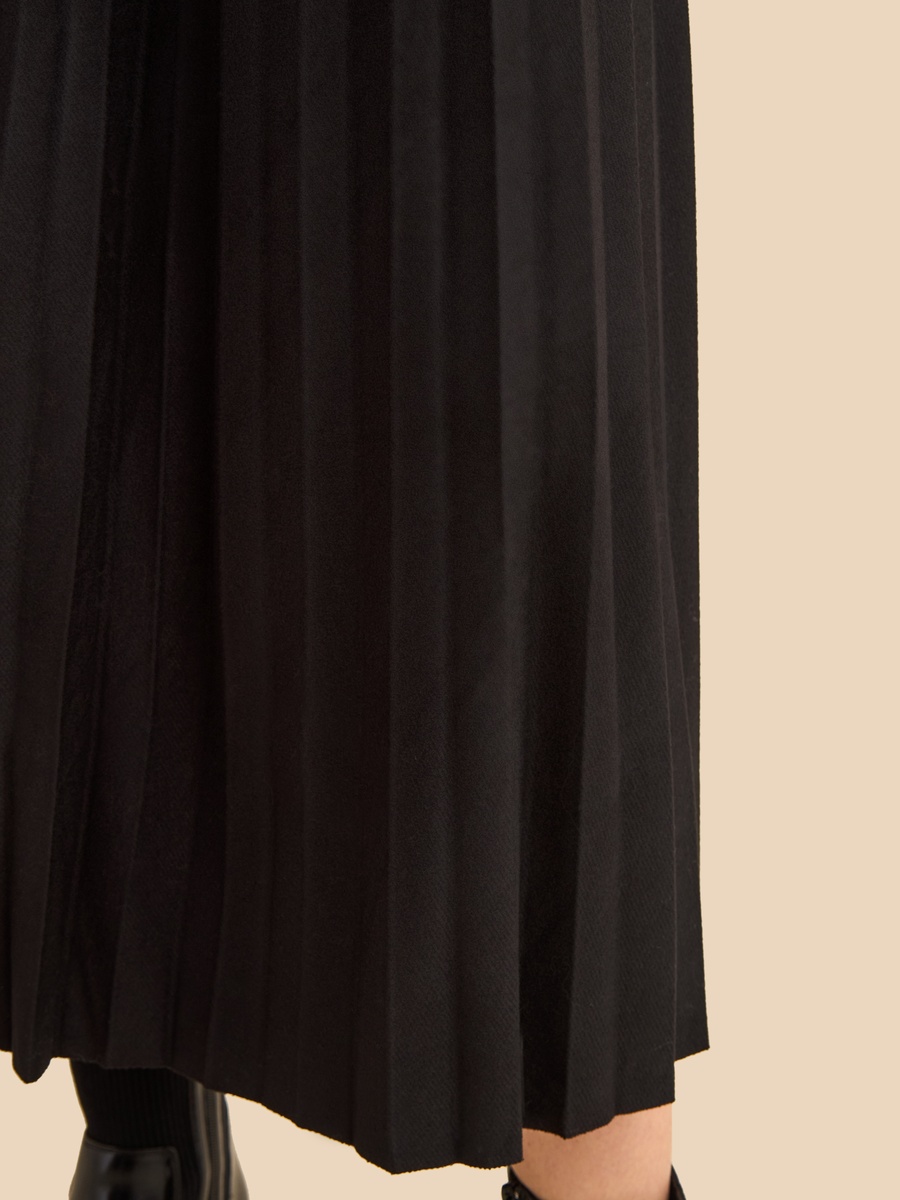 Pleated Suede Skirt