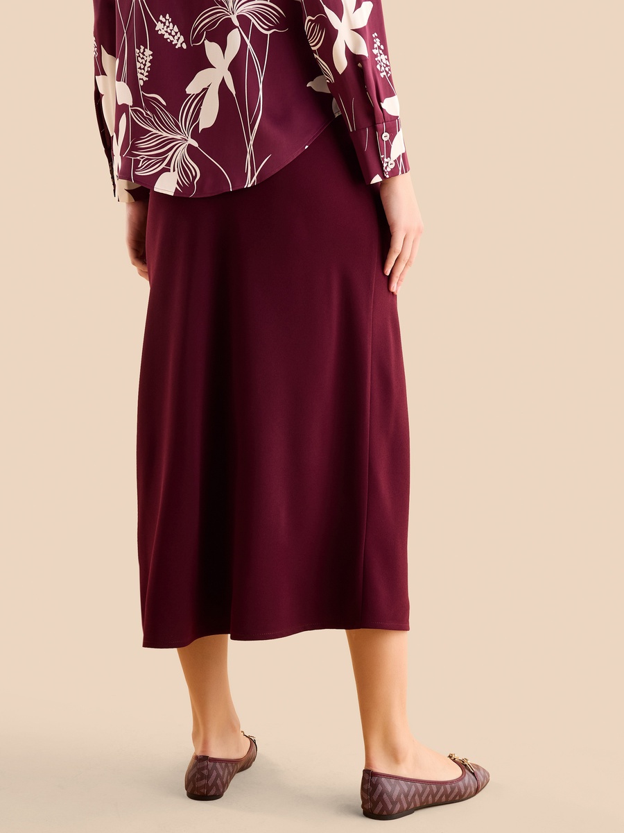 Plain A-Line Midi Skirt