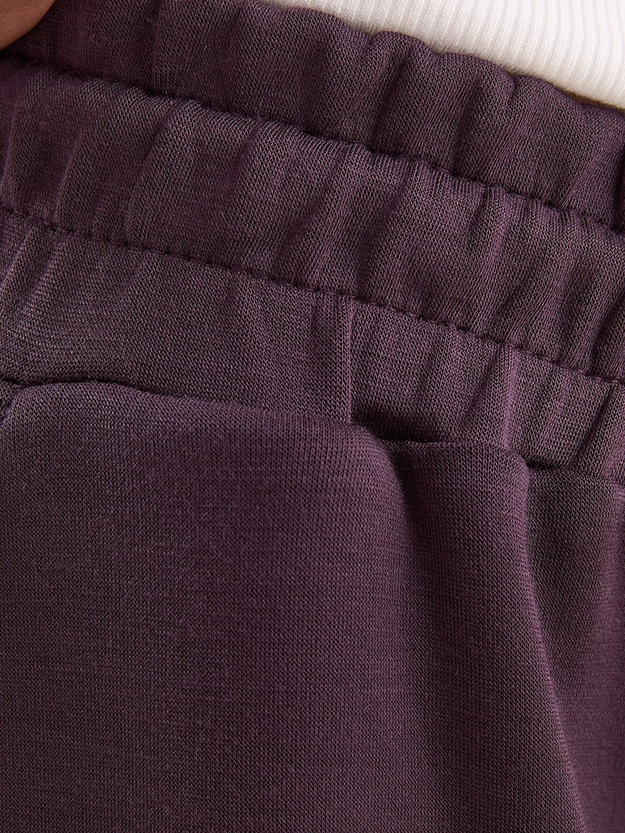 Plain Wide Leg Track Pants with Drawstring Closure
