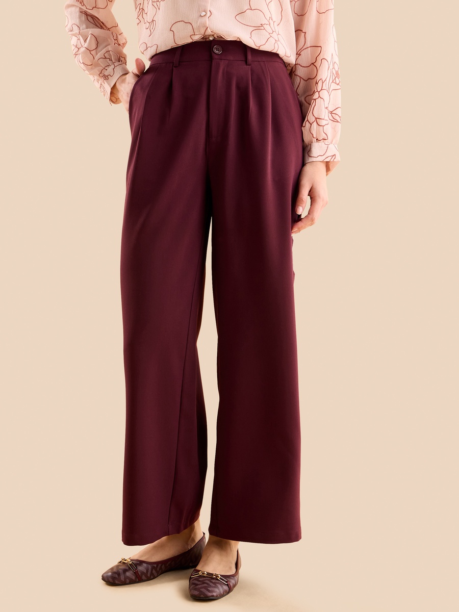 Plain Wide Leg Pants