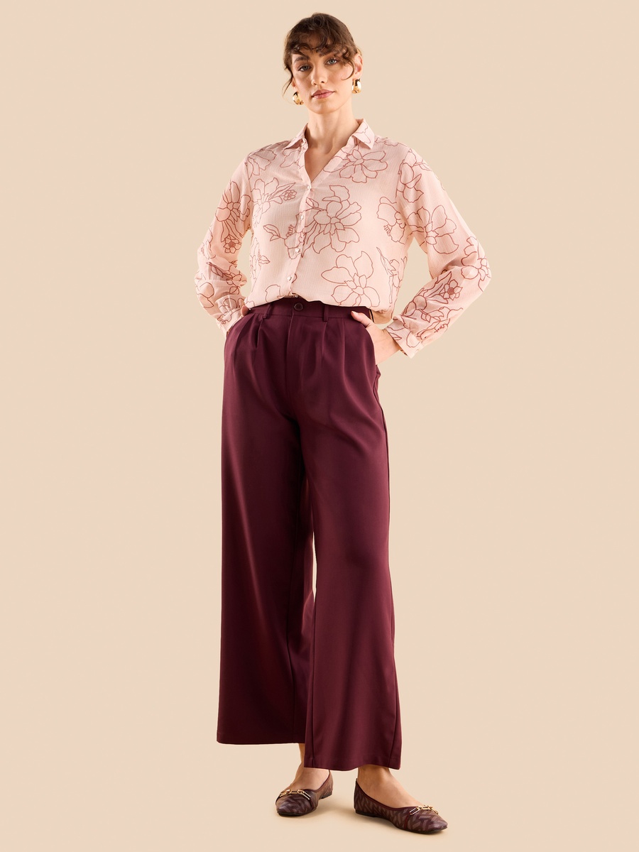 Plain Wide Leg Pants