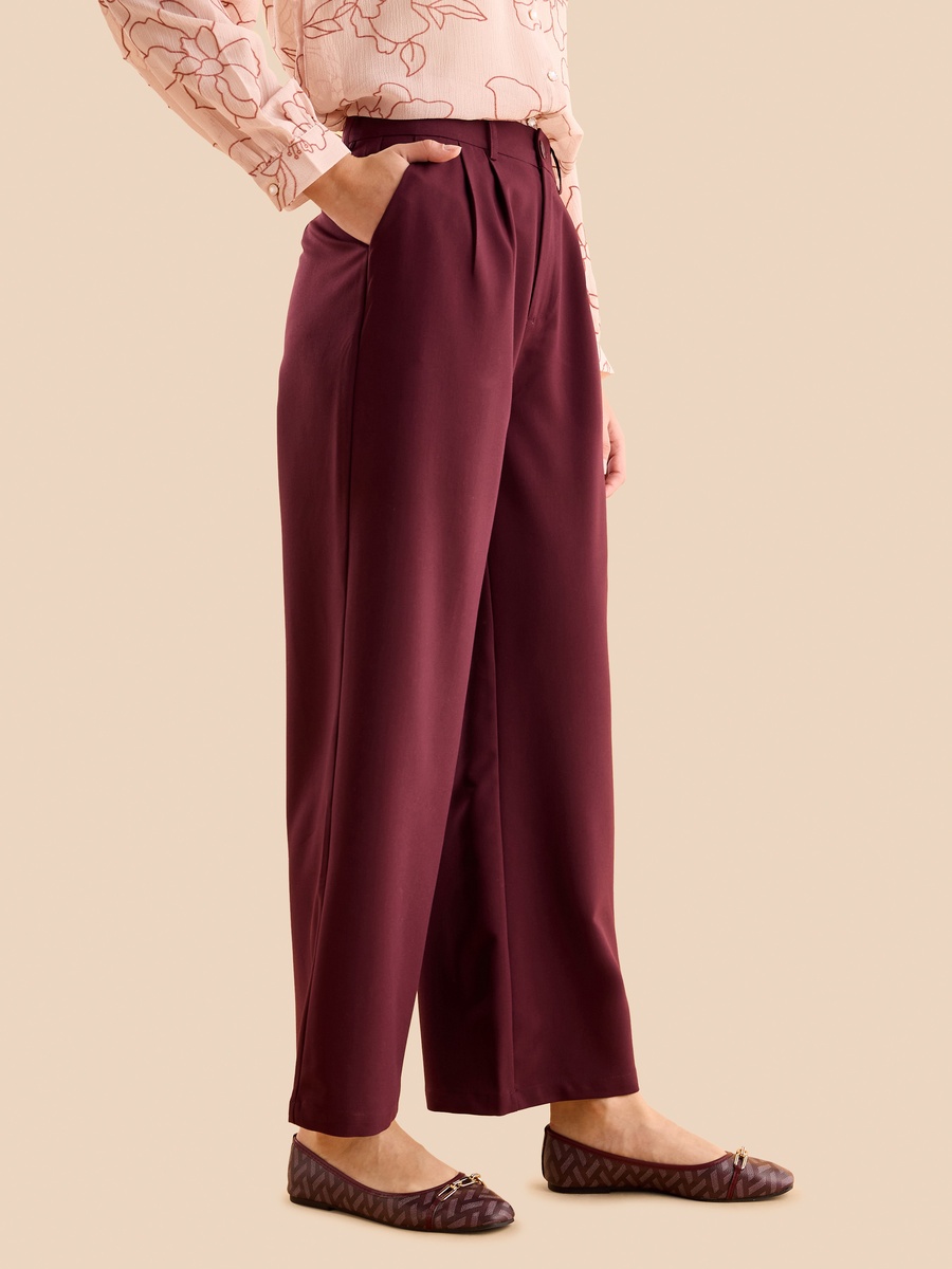 Plain Wide Leg Pants