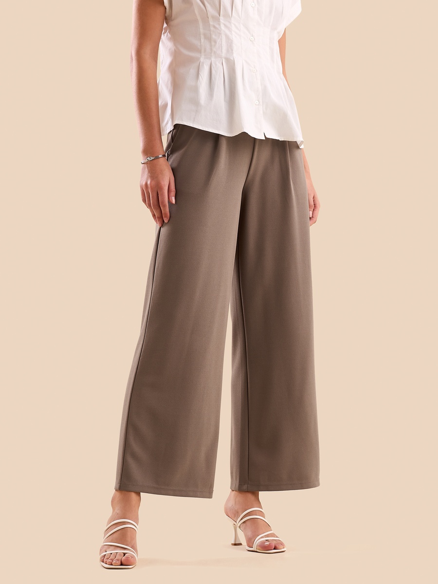 Textured Wide Leg Pants