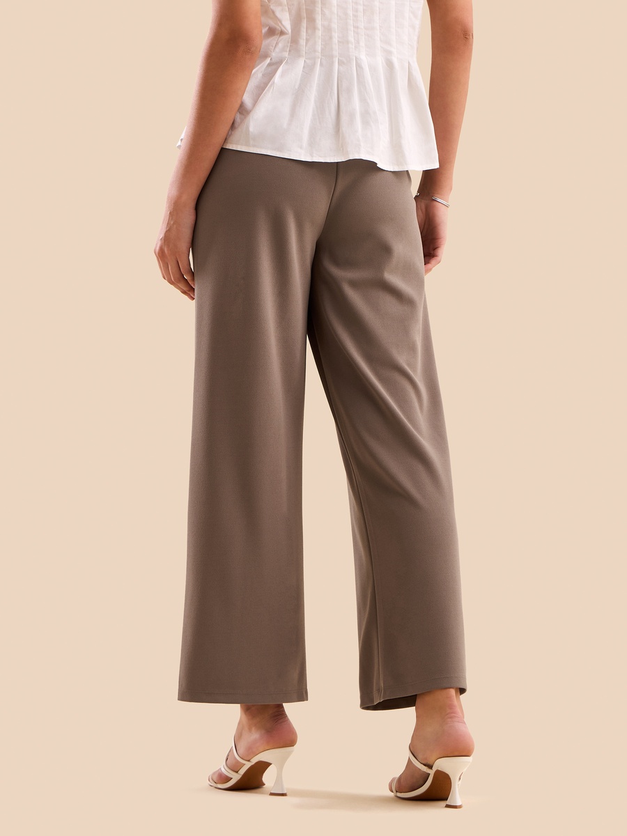 Textured Wide Leg Pants