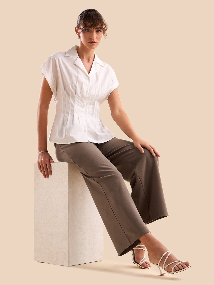 Textured Wide Leg Pants