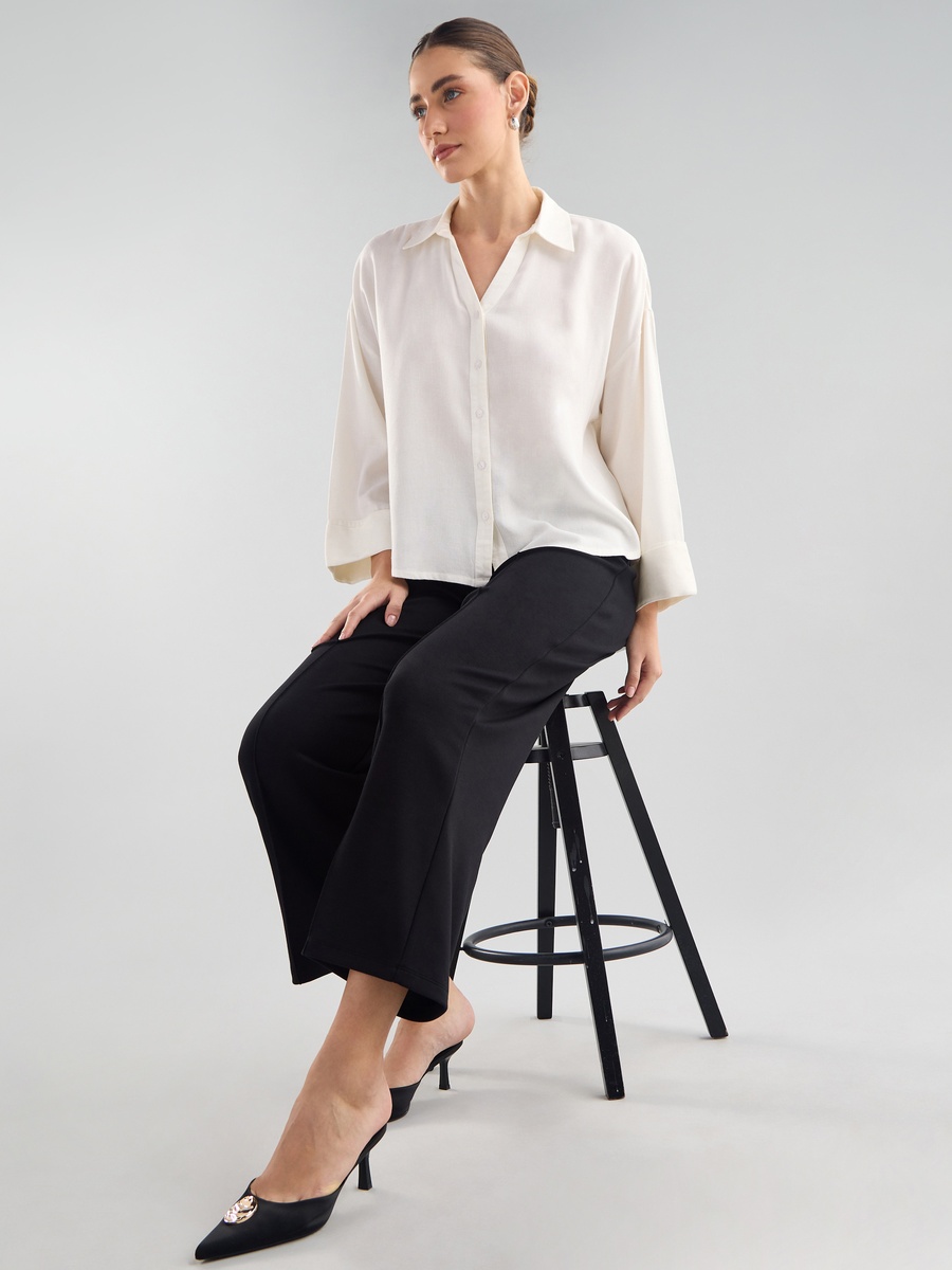 Panelled Modal Wide Leg Pants