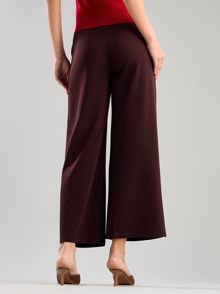 Plain Wide Leg Pants with Welt Pocket