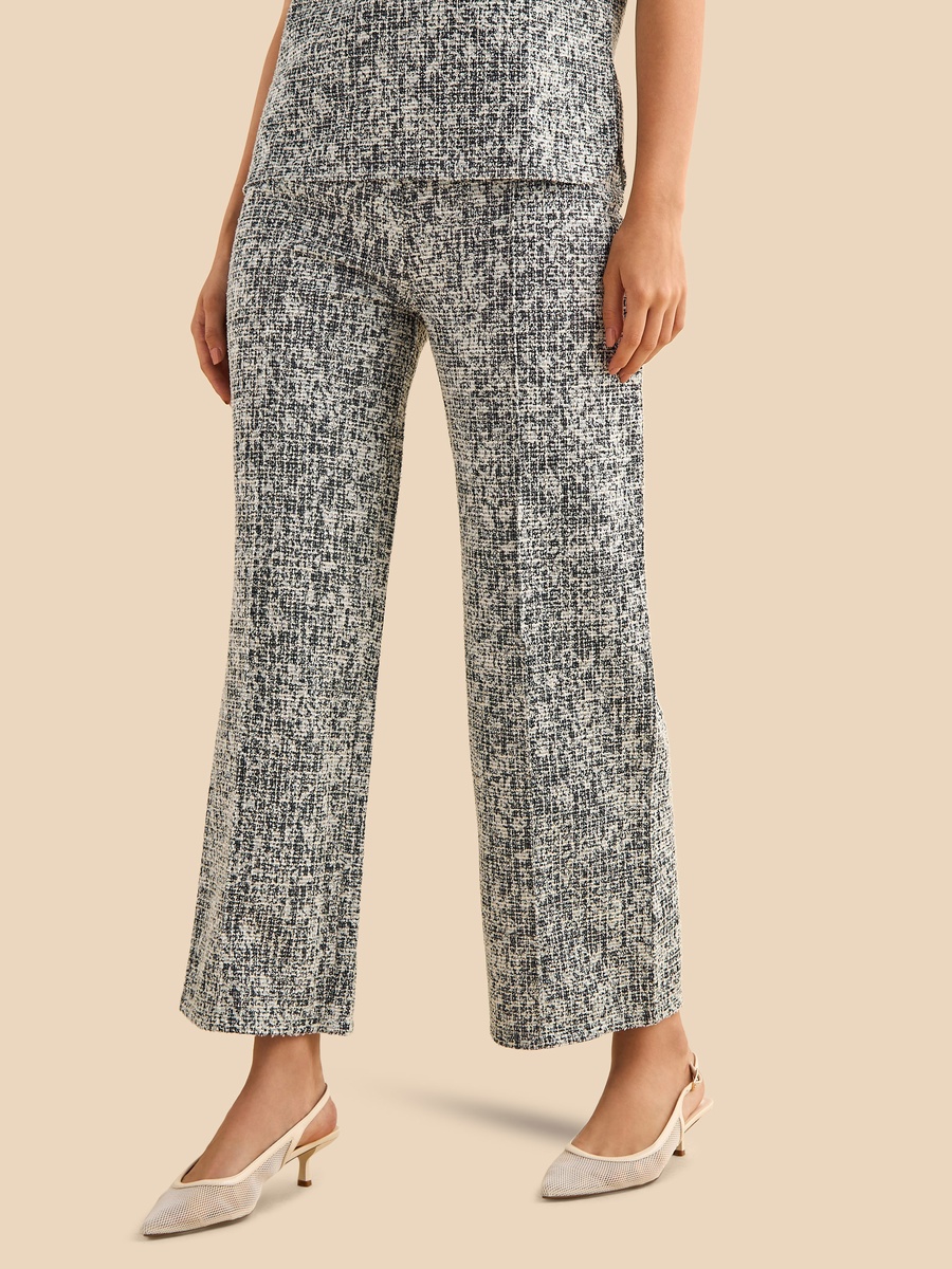 Textured Tweed Wide Leg Pants