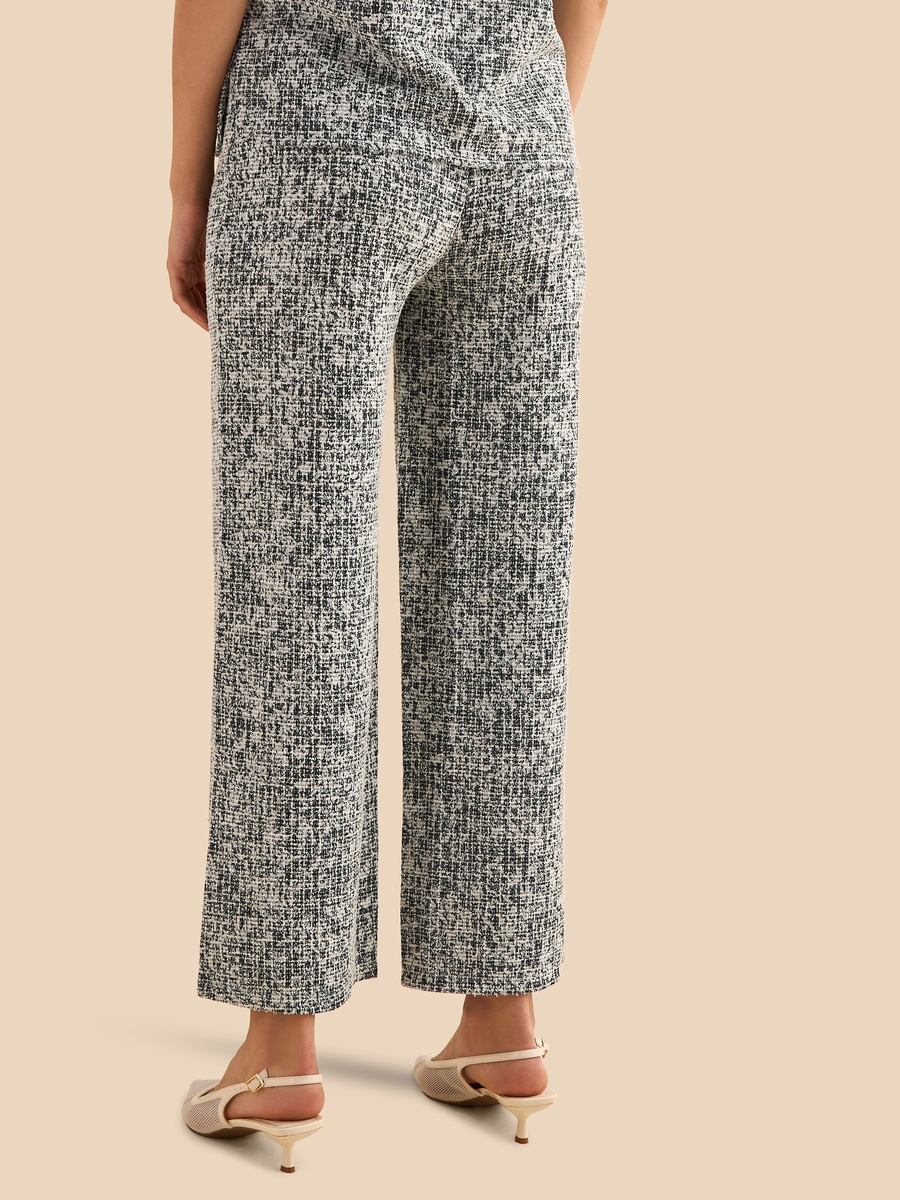 Textured Tweed Wide Leg Pants