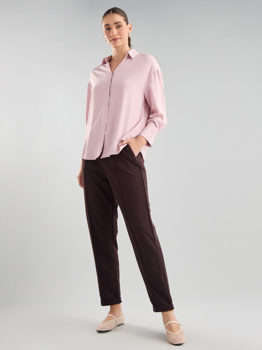 Plain Track Pants with Drawstring Closure