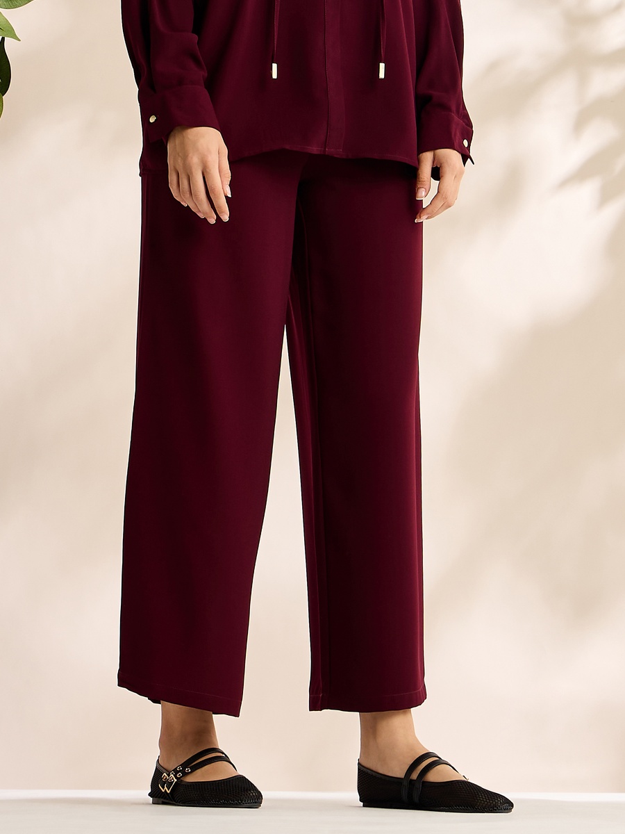 Plain Wide Leg Pants