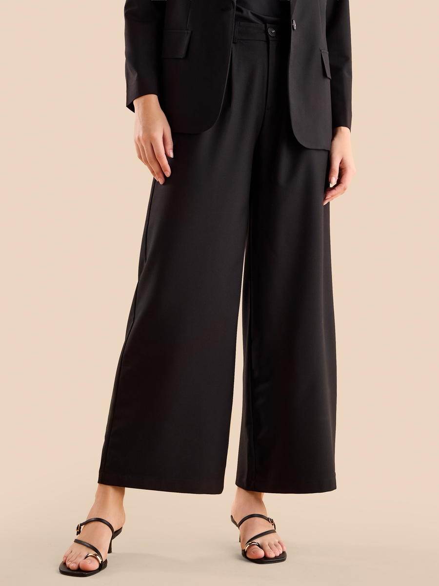 Pleated Wide Leg Trousers