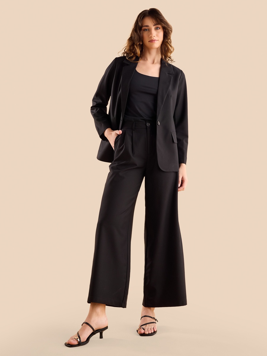 Pleated Wide Leg Trousers