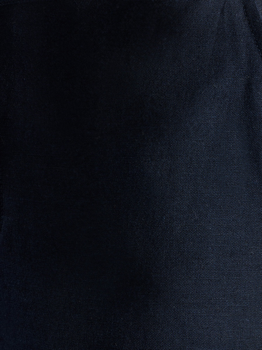 Belted Linen Blend Tapered Fit Pants