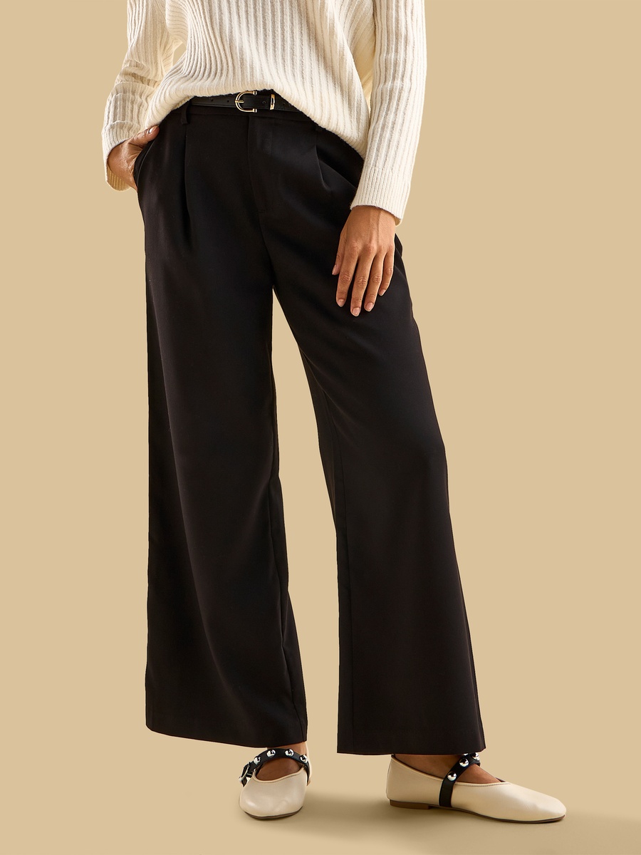 Belted Wide Leg Pants