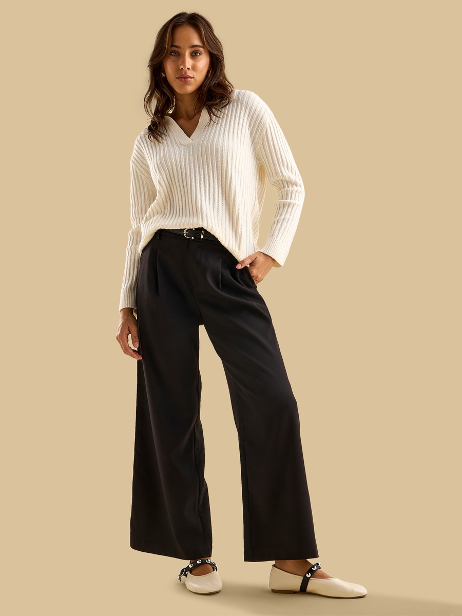 Belted Wide Leg Pants