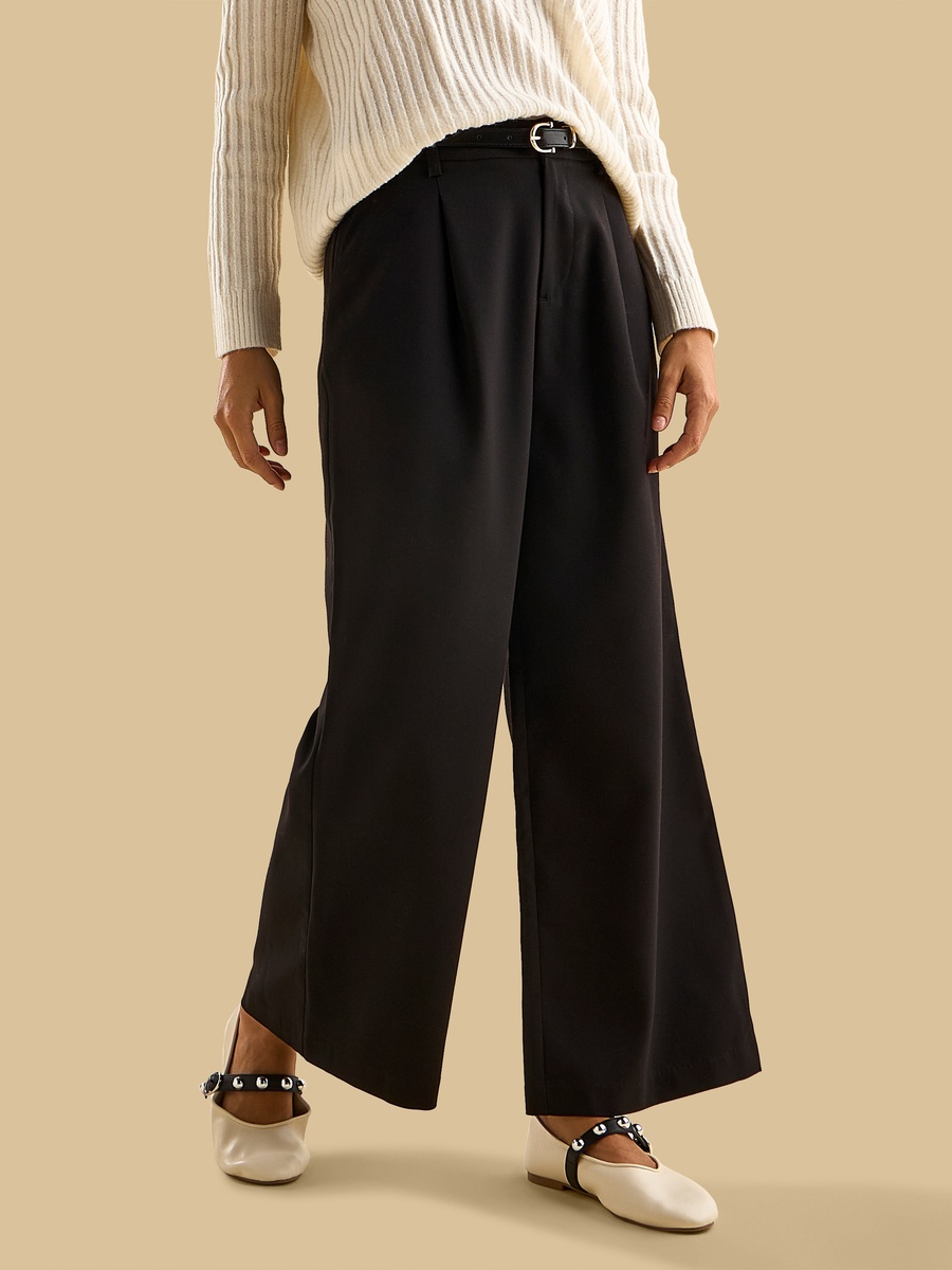 Belted Wide Leg Pants