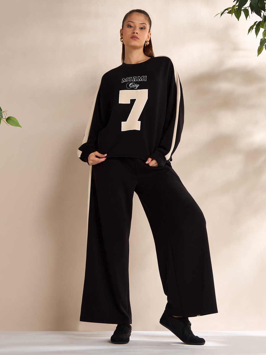 Panelled Modal Wide Leg Pants