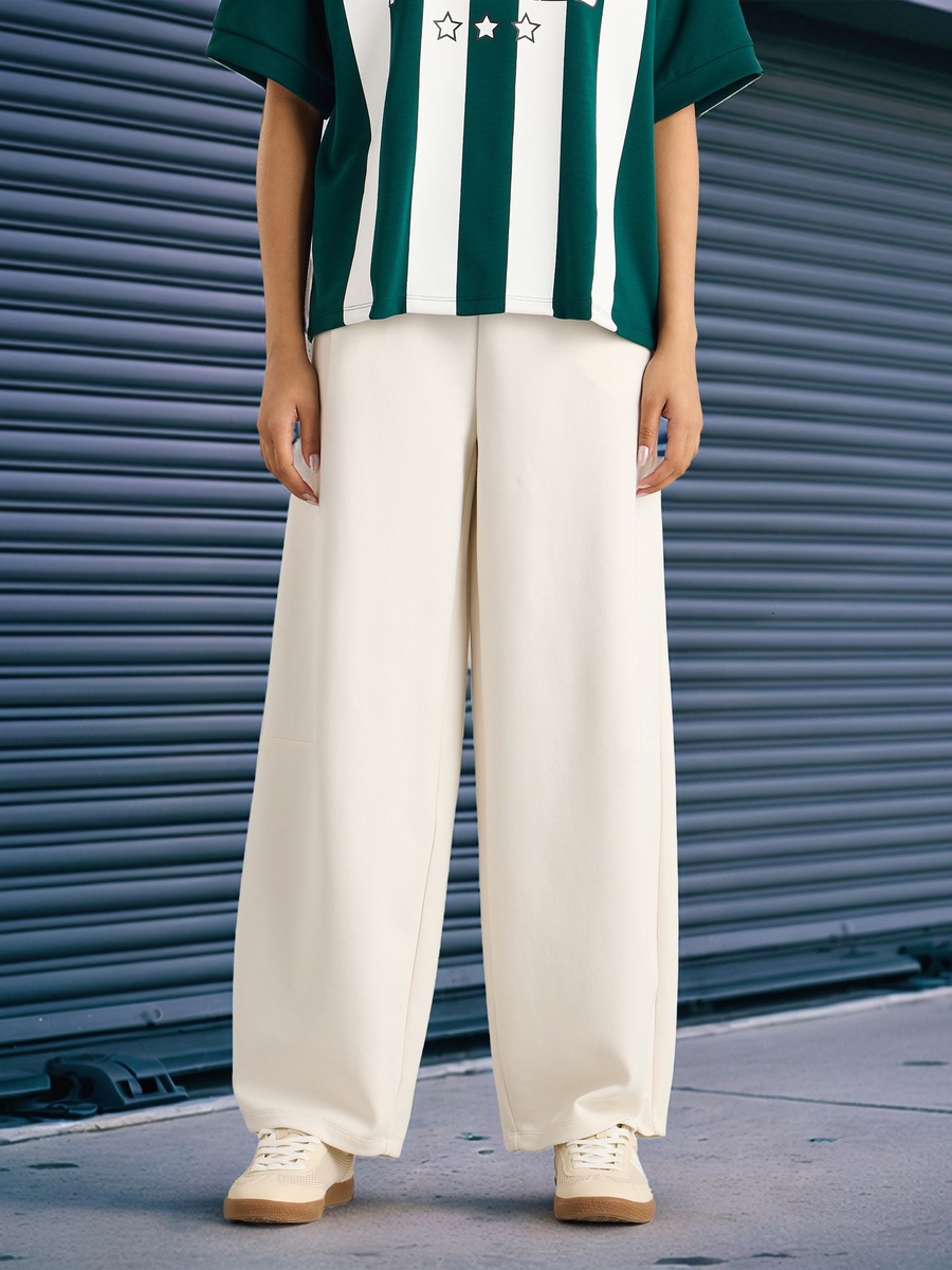 Plain Elasticated Waist Pants with Pockets
