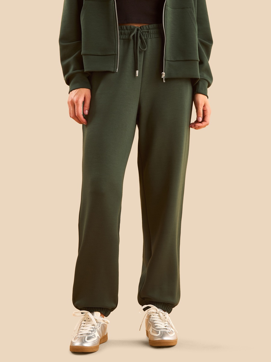 Plain Modal Joggers with Drawstring Closure
