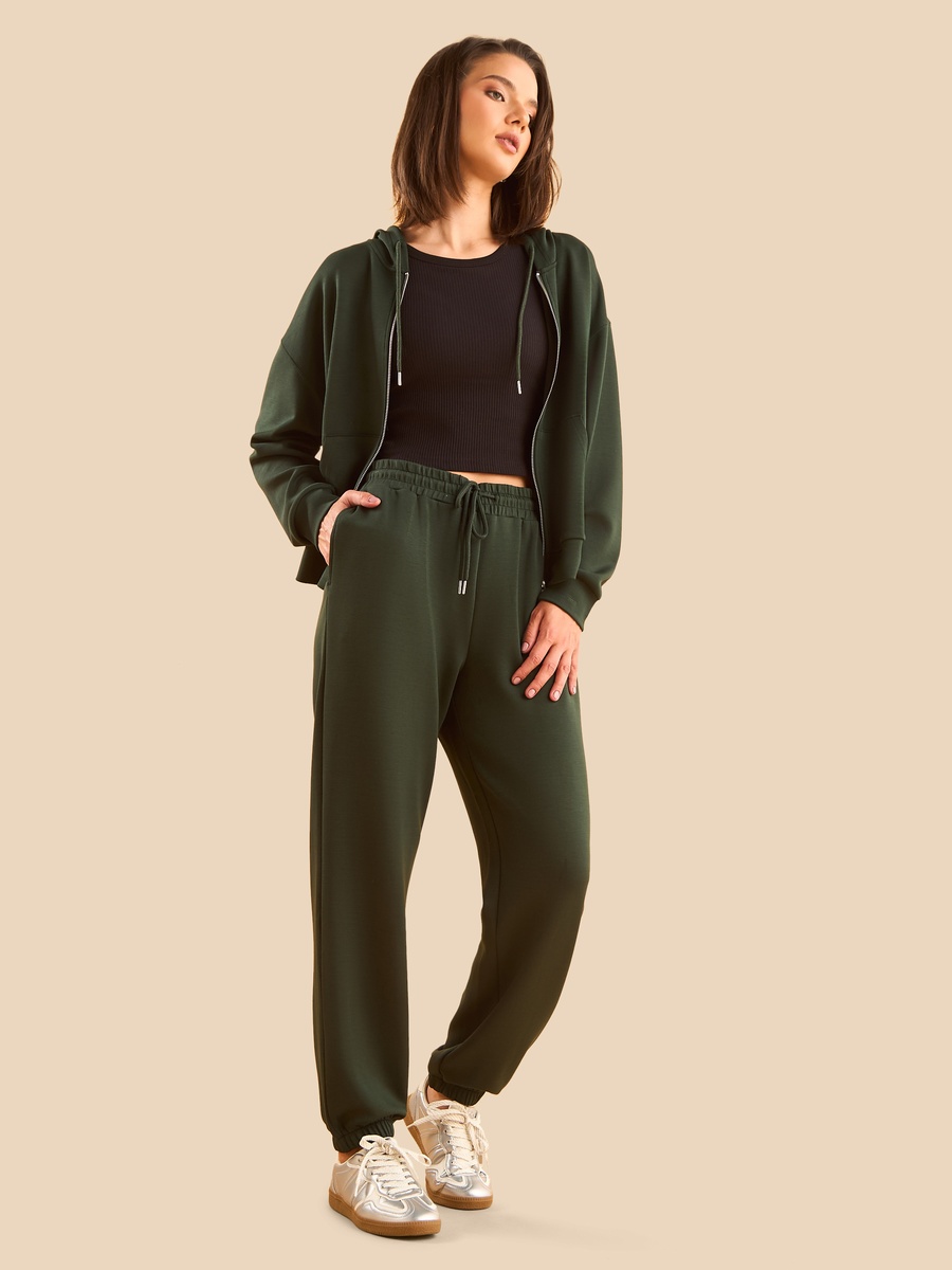 Plain Modal Joggers with Drawstring Closure
