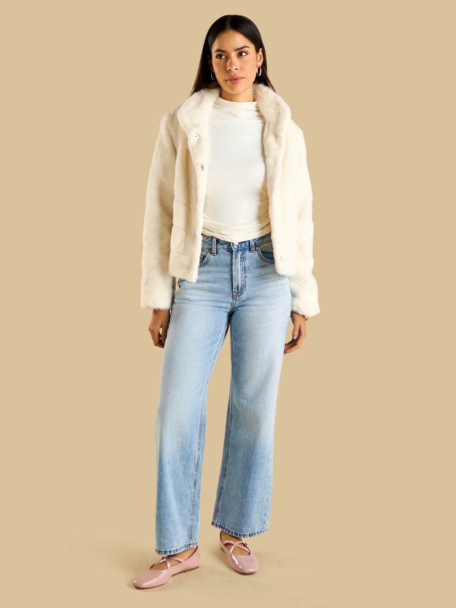 Faux Fur Jacket with Pockets